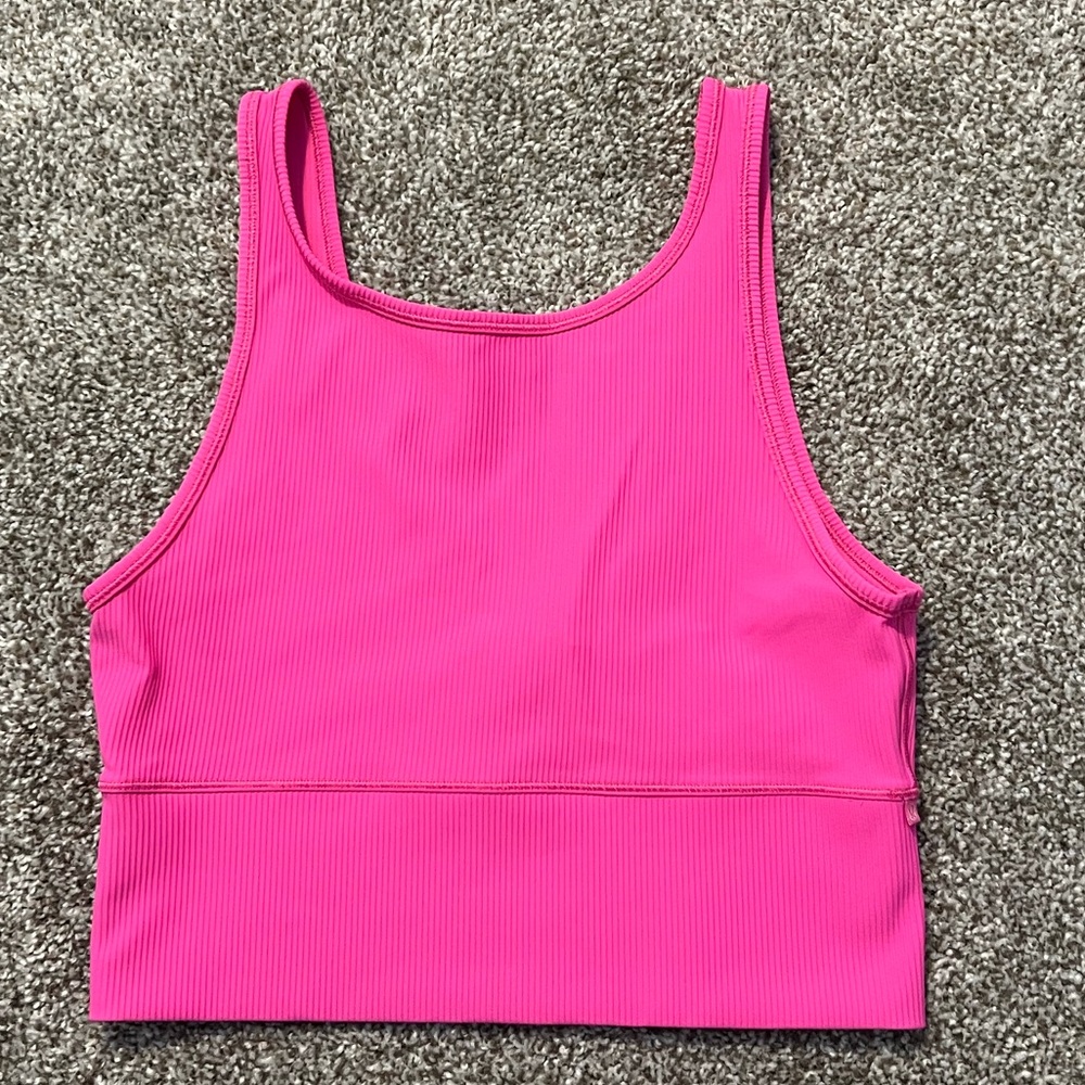 Hot Pink Ribbed lululemon power pivot tank